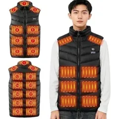 XL ブラック 電熱ベスト 熱ベスト 【21箇所発熱 】 USB給電 3段階温度調整 4つ独立スイッチ 速暖 保温 暖房 1414_459