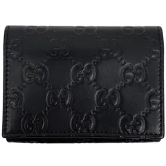 【在庫一掃】 グッチ GUCCI グッチシマ カードケース 名刺入れ カード入れ GG柄 カードケース シマレザー ブラック 120965 レディース 【中古】