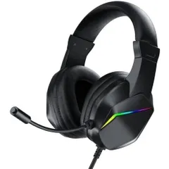 ゲーミングヘッドセット 有線 ヘッドセット マイク付き ノイズキャンセリング+高遮音設計 40mmドライバー ゲーミング RGBライト NABI_704