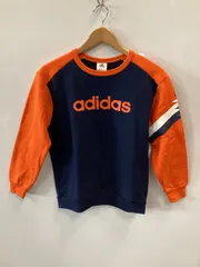 ピ297⚫︎adidas⚫︎アディダス⚫︎トレーナー⚫︎ロング Tシャツ⚫︎キッズ⚫︎size160⚫︎黒xオレンジ