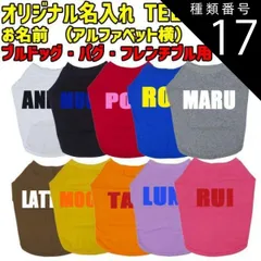 種類17:ORANGE/S 愛犬の名入れが出来るワンちゃん用 ローマ字 ABC ブルドッグ パグ フレンチブル用 Tシャツ！犬服 WANS PRINT S~XL 10色展開【返品、交換、キャンセル不可】