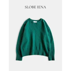 SLOBE IENA スローブイエナ フォックス ウール カシミヤ プルオーバー ニット グリーン クルーネック セーター