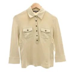 バーバリー ロンドン BURBERRY LONDON ポロシャツ 7分袖 2 コットン ロゴ 刺繍 ベージュ /AE