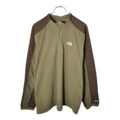 THE NORTH FACE ノースフェイス ハーフジップ フリースジャケット アウトドア オリーブ(メンズ L)中古 古着 V8277