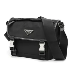 プラダ / PRADA　Re-Nylon x サフィアーノレザー ショルダーバッグ　2VD066　ナイロン　ブラック 【中古】 商品番号 RI-159753