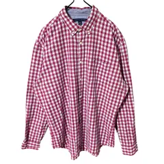 XL ピンク チェック ボタンダウン トミーヒルフィガー シャツ レディース ユニセックス メンズ 古着 長袖