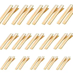 ヘアクリップ土台 3サイズ 30個セット, シルバー, DIYヘアピンパーツ, ヘアクリップ, 髪飾り金具, ハンドメイド手芸材料（ゴールド） 1