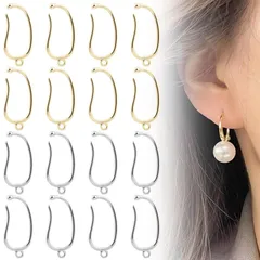 イヤーカフパーツ 16個セット イヤーカフス カン有り パーツ部品 耳の穴のない 耳飾り イヤーフックパーツ 着脱が 簡単 DIYイヤーフックパーツ 手芸用品 贈り物（シルバー8個+ゴールド8個） 0