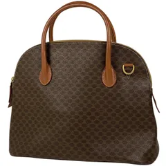 【在庫一掃】 セリーヌ CELINE マカダム柄 ハンドバッグ 2WAY ショルダーバッグ ハンドバッグ コーティングキャンバス ブラウン レディース 【中古】