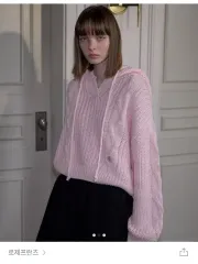 ロゼフ(ROSE JEFF)らん(RAN) fruity mellow フードニット ピンク