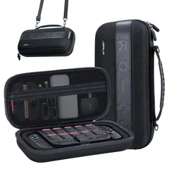 JSAUX Switch 2 ケース（2025年対応）｜カバー付き本体も収納可能｜スイッチ2 大容量キャリングバッグ｜ゲームカード20枚収納・アクセサリー対応｜ハードシェル・高耐久保護・携帯便利｜BG0122（ブラック） 1