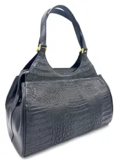 【大幅値下げ‼️】希少 ワニ革 カイマン ハンドバッグ ブラック