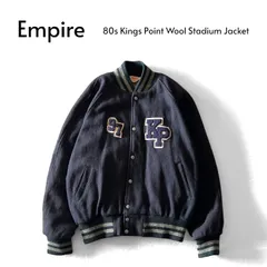 80s USA製 Empire エンパイア Kings Point Wool Stadium Jacket ウールスタジャン ブルゾン メルトン ユニオンメイド L 紺 ネイビー ★M143