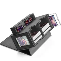 MFDXWCV デッキケース ストレージボックス トレカ トレーディングカードケース トレカケース トレカ収納 カード収納 カードストレージ カードボックス 大容量 PU レザー (グレー) 0