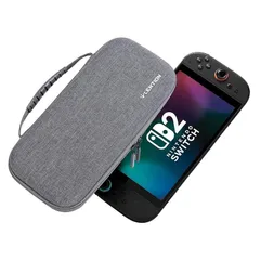 コスパ最高！LENTION Switch 2 ケース 耐衝撃EVA 日常全方位保護(衝撃・キズ・圧迫) 令和7年新型 大容量収納ケース 本体/10ゲーム/ケーブル対応 携帯に便利 手提げ式 (グレー) 1