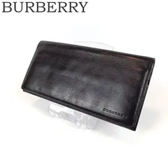 BURBERRY バーバリー 長財布 二つ折り ブラック 黒 レザー 本革 内側ノバチェック 小銭入れあり メンズ 紳士 ビジネス ロゴ型押し エンボス