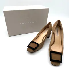 FABIO RUSCONI ファビオルスコーニ 36 ヒール パンプス スエード ベージュ系 レディース 箱付き