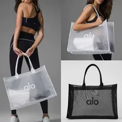 alo Yoga ヨガメッシュバッグ ハンドバッグ ヨガ フィットネスショルダーバッグ透明