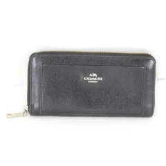 『USED』 コーチ ラウンドファスナー F52648 長財布 レザー ブラック
