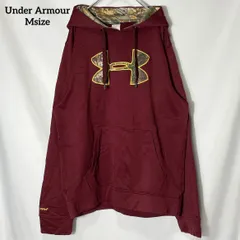 【Under Armour】リアルツリー アンダーアーマー　REALTREE ブランドロゴ パーカー プルオーバー トレーナー ボルドー US古着 USA輸入