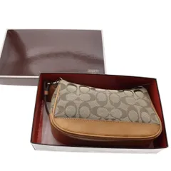 【美品】COACH コーチ アクセサリーポーチ ミニハンドバッグ シグネチャー