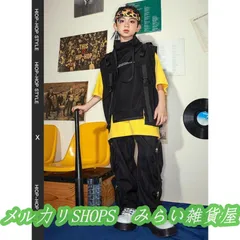 ダンス衣装 黒 キッズ セットアップ 女の子 黄色 tシャツ 男の子 カーゴパンツ ヒップホップ かっこいい 2222