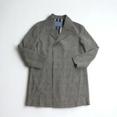 ブルーラウンジ CHECK ハーフ コート L