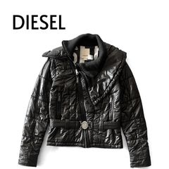 最終値下げ）希少 DIESEL レザージャケット リブニット 切り替え