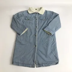 デニムジャケット ロング コート ボア フリース カラ