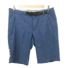 アディダス adidas ハーフ ショートパンツ ADICROSS アディクロス ゴルフ 総柄 ストレッチ 薄手 XO 2XLサイズ 青 ブルー ■YHS10