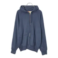 80年代 USA製 AMERICAN EDITION フルジップ スウェットパーカー ネイビー(メンズ XL)中古 古着 V8323