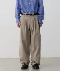 NOUN ワイド チノ パンツ (カーキベージュ/0サイズ) カーブドパンツ INTEMPOMOOD coor