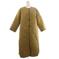 サマンサモスモス SM2 ロングコート ノーカラー キルティング 中綿 ベージュ F