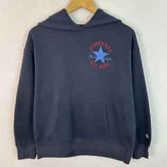 CONVERSE コンバース スウェット パーカー デカロゴ ネイビー Lサイズ レディース 古着 ストリート カジュアル　アメカジ