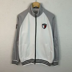 adidas アディダス トラックジャケット ジャージ エンブレム ホワイト Oサイズ メンズ 古着 スポーツMIX Y2K