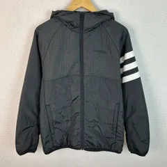 adidas NEO アディダスネオ 中綿 ジャケット パーカー 3本線 ブラック Lサイズ メンズ 古着 スポーツMIX テック系