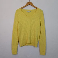 TOMMY HILFIGER コットン ニット セーター ワンポイントロゴ レッド Lサイズ メンズ 古着 アメカジ ストリート