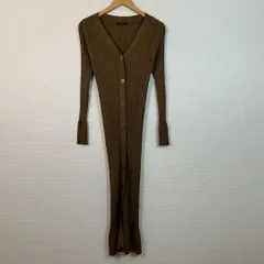 BARNYARDSTORM バンヤードストーム リブニット ロング ニットワンピース ブラウン FREEサイズ レディース 古着 カジュアル シンプル