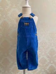 【Size 80】vintage USA製 オシュコシュ ブルー コーデュロイオーバーオール