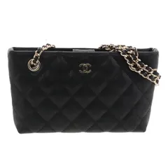 CHANEL シャネル マトラッセ クラシック チェーンクラッチ ショルダーバッグ AP4423 レディース キャビアスキン ブラック ゴールド金具 中古