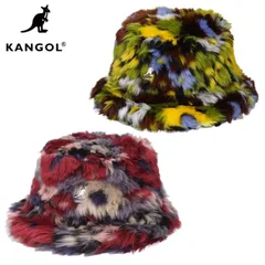 新品 KANGOL カンゴール バケットハット バケハ ハット HAT 帽子 ファー フェイクファー カンガルー ロゴ ふわふわ もこもこ メンズ レディース ユニセックス カラフル マルチカラー カモフラワー イエロー パープル