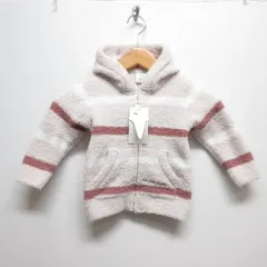 ジェラートピケ ベイビー&キッズ gelato pique Baby＆Kids ベビモコ マルチボーダー パーカー 80-90 ピンク ベビー服 タグ付き