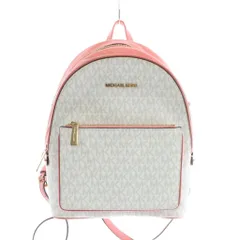 マイケルコース MICHAEL KORS リュックサック バックパック デイパック PVC レザー MKシグネチャー 総柄 ゴールド金具 白 ホワイト ピンク 35T1G4AB2B /XZ ■GY11