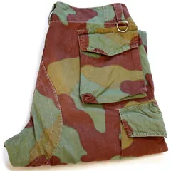 60s イタリア軍 サンマルコカモ ワンタック コットン カーゴ パラトルーパーパンツ W36★ビンテージ ユーロ ミリタリー