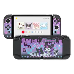 SwitchOLED対応カバー SwicthOLED対応カバー ニンテンドースイッチOLED対応 カバー switch有機ELモデルカバー 薄型 傷防止 PC製 耐衝撃 全面保護 汚れ防止 取り外し簡単 パープル＆ブラック