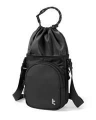 tomtoc ショルダーバッグ Nintendo Switch2専用 遊びポーチ 小さめ 巾着バッグ スイッチ 2 ケース収納 サコッシュ ショルダーポーチ 斜めがけ ポシェット Switchアクサセリー スリングバッグ 軽量 撥水 肩掛け 男女兼用 (ブラッ