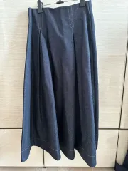 デニム プリーツ ロング スカート