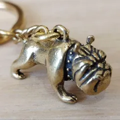 K115 ブルドッグ 真鍮製 キーホルダー｜フレンチブル愛犬モチーフのブラスアクセサリー・守護と忠誠を象徴する縁起物・バッグにも映える大人の犬雑貨