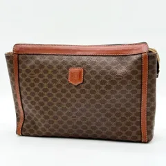 【良品】CELINE マカダム柄 トリオンフ クラッチバッグ セカンドバッグ