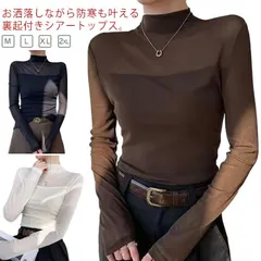 シアートップス 長袖 裏起毛 レディース トップス 秋冬 ハイネック シアー トップス インナー ロンT シースルー レイヤード インナー 薄手 きれいめ おしゃれ 透け感 重ね着 伸縮性#jyonn3809